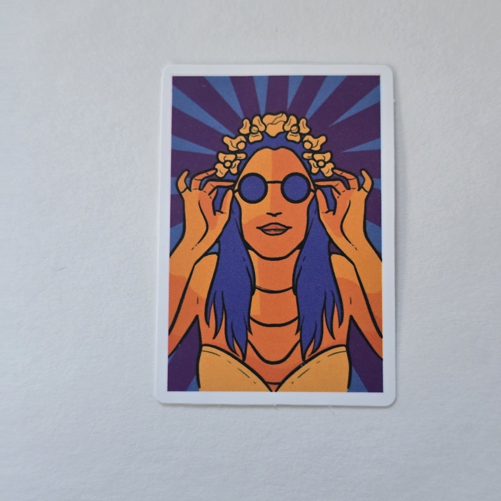 10/$10  Vibrant Art with Blue and Orange Tones Sticker
